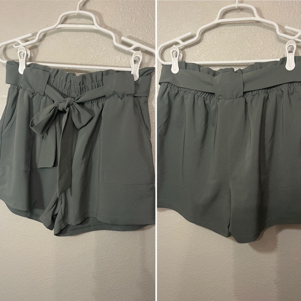 Women's High-Waisted Green Shorts